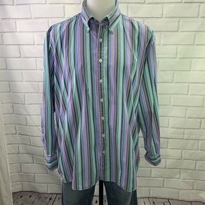 Boden Button Up Shirt Size 18 2XL Vertical Stripe